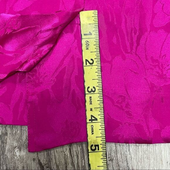 Adrianna Papell Fuchsia Pink Silk Skirt With Floral Design Size 8 - Picture 8 of 10
